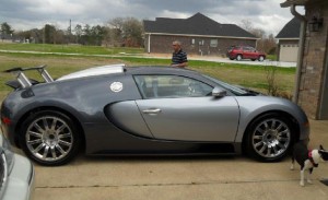 Bugatti Veyron que caiu no lago de lado