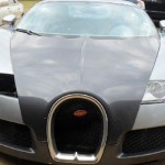 Bugatti Veyron que caiu no lago de frente